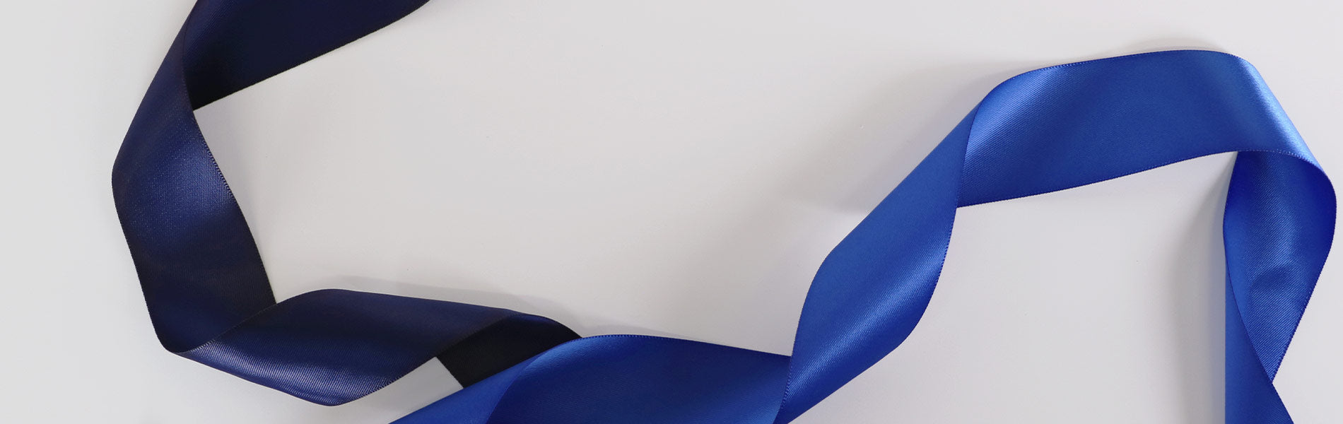 Blue ribbon on a white background