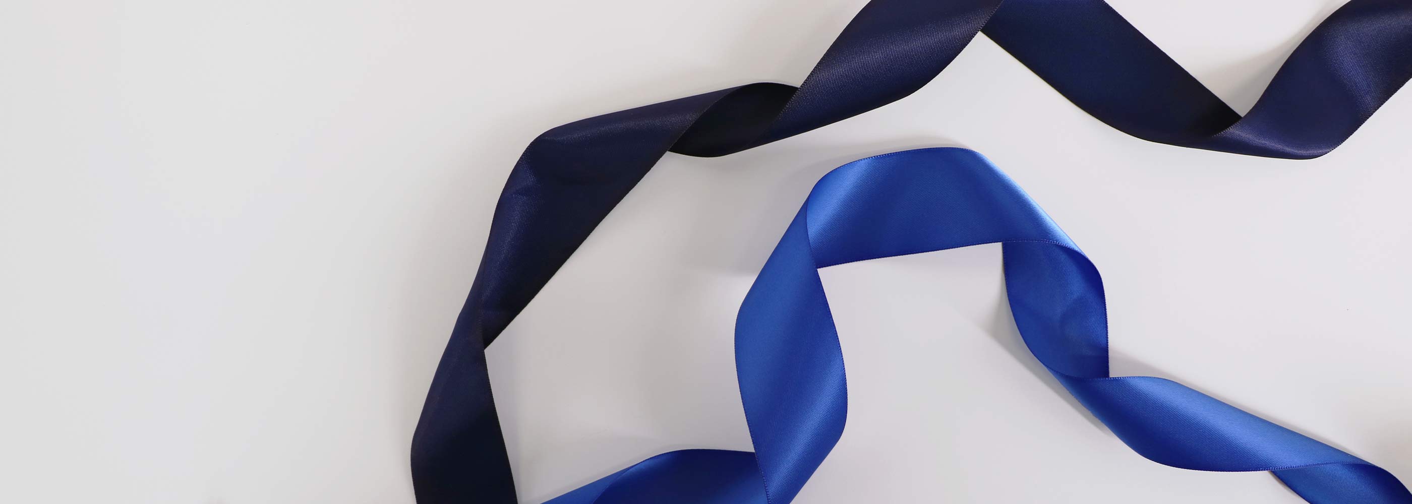 Blue ribbon on a white background
