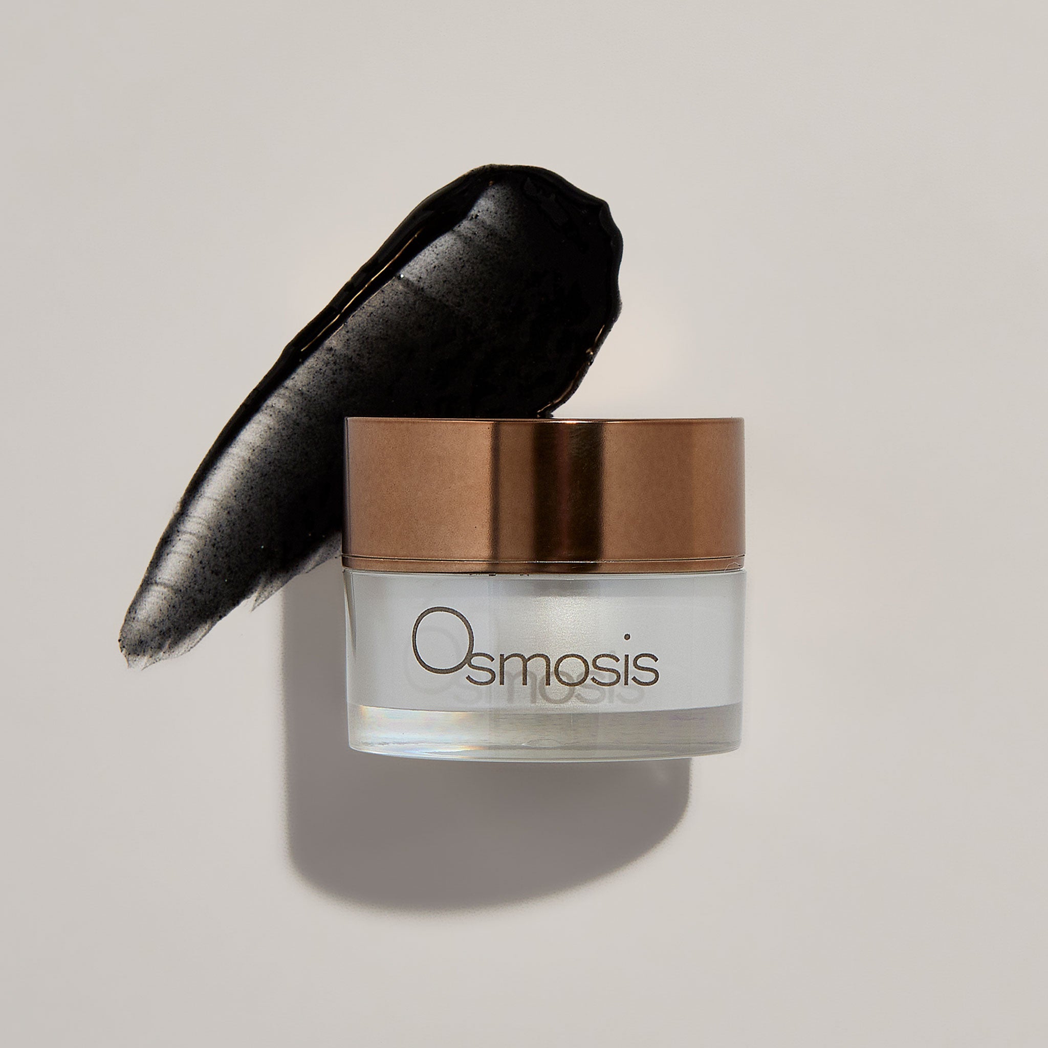 Osmosis Accelerate with product swatch on a beige background