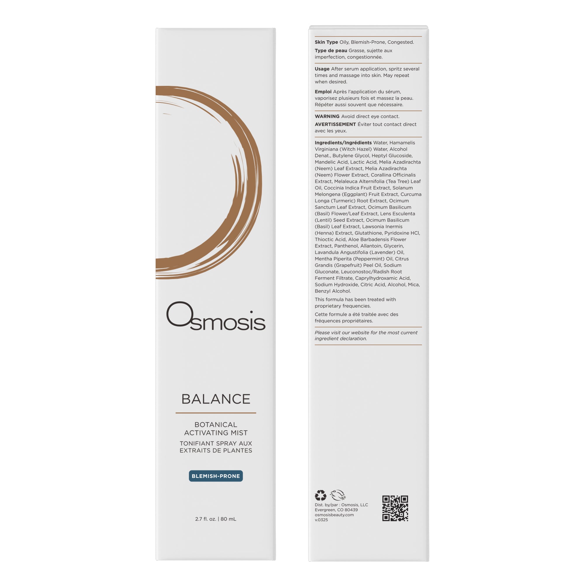 Balance Botanical Activating Mist 80mL Box Image Front and Back