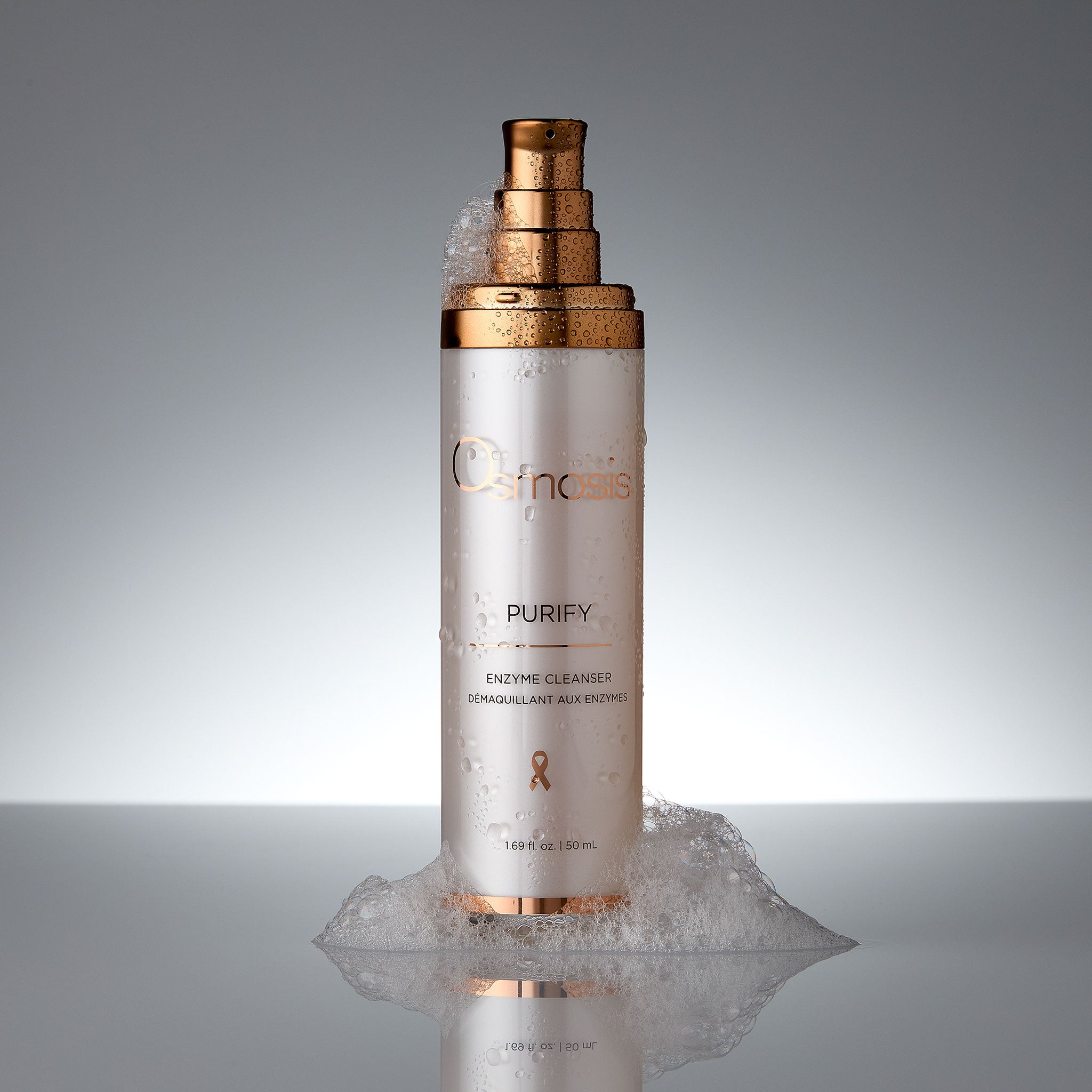 Osmosis Purify Enzyme Cleanser in bubbles