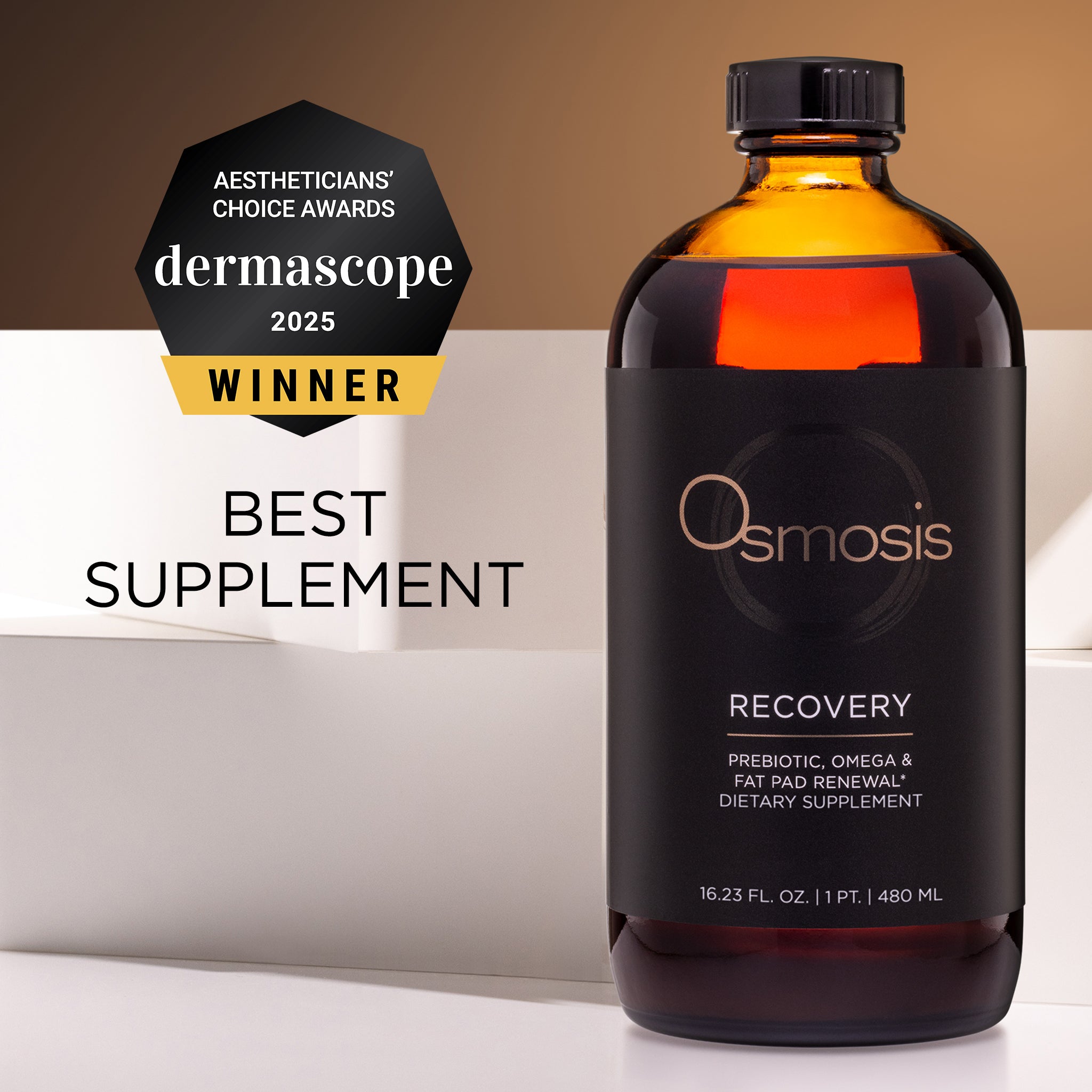 Osmosis Recovery Oil Dermascope Award Seal for Best Supplement on a white background