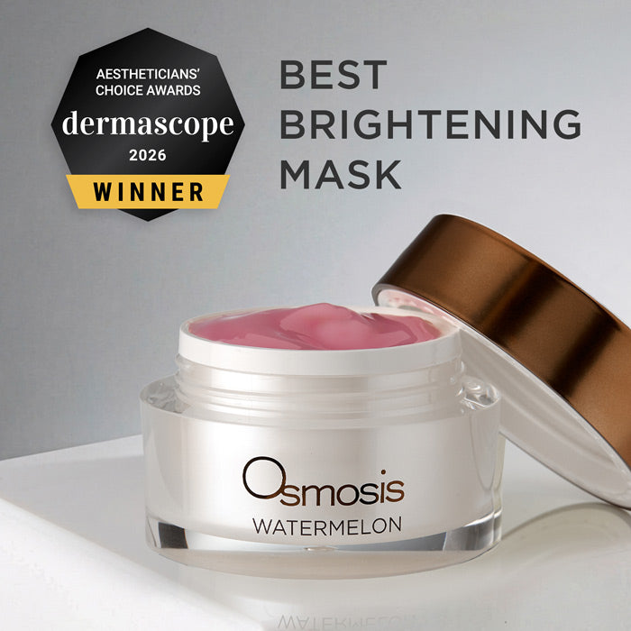 Osmosis Watermelon Mask with Dermascope Aestheticians Choice Awards "Best Brightening Mask" badge on a light background