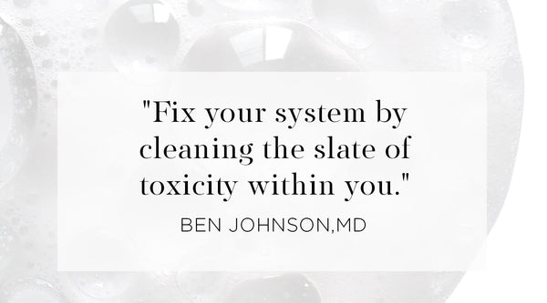 how to maintain a healthy microbiome, Quote from Ben Johnson MD - Fix your system by cleaning the slate of toxicity within you.