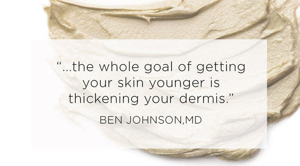 are vitamins good for your skin, Quote from Ben Johnson MD - The whole goal of getting your skin younger is thickening your dermis.