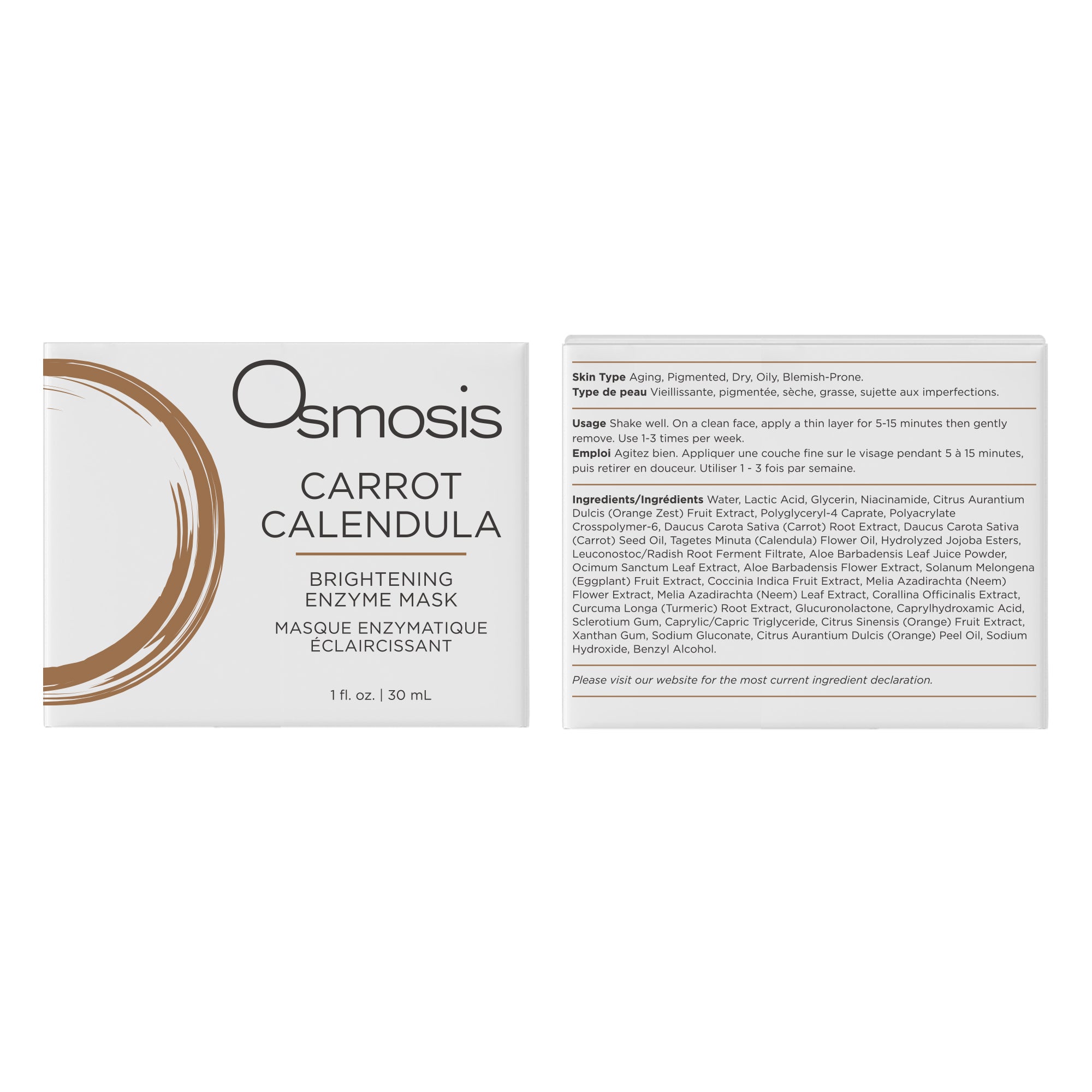 Osmosis Carrot Calendula Mask 30mL Box Image Front and Back