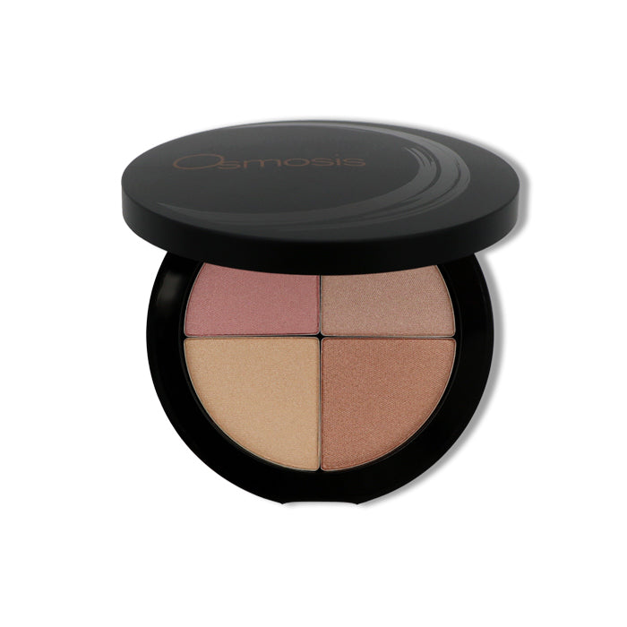 Osmosis Highlighting Quad - Makeup palette with four colors on a white background