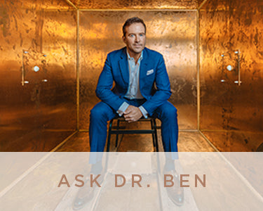 Dr Ben Johnson in a copper box with the words Ask Dr Ben