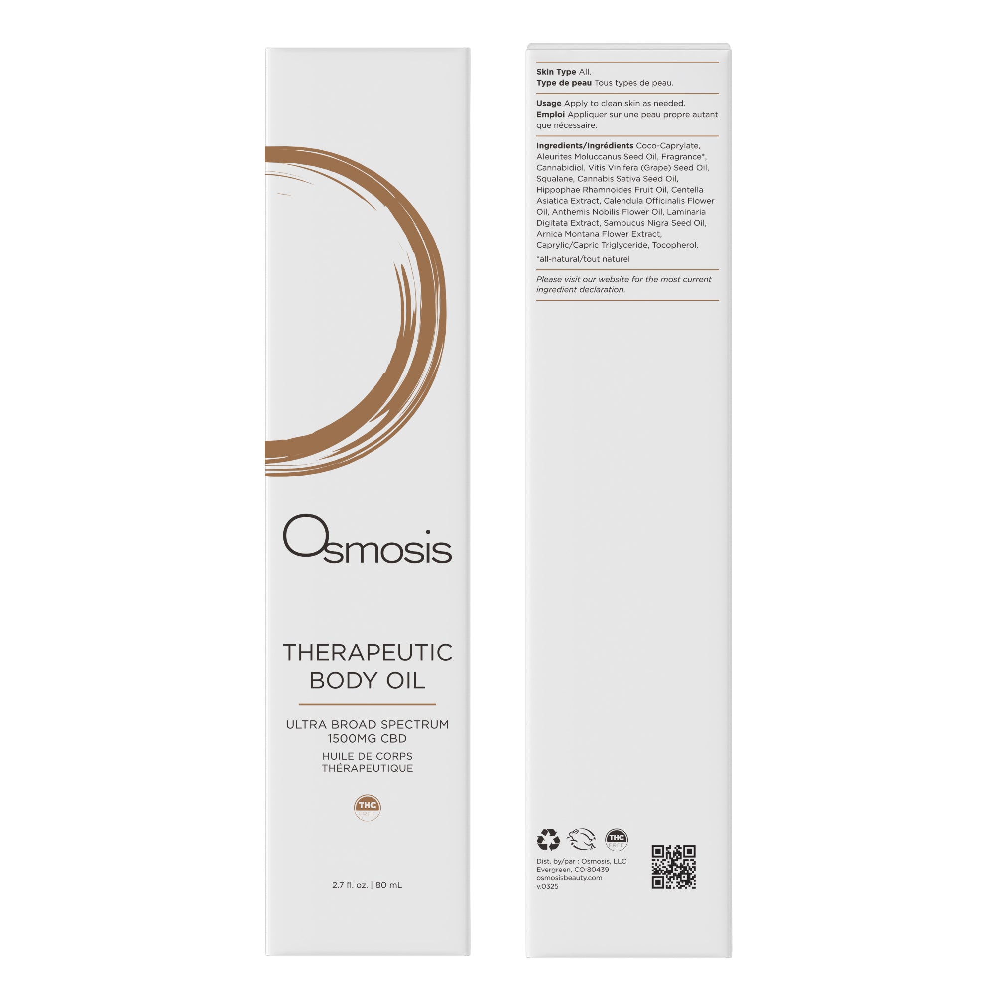 Therapeutic Body Oil 80mL Box Image Front and Back