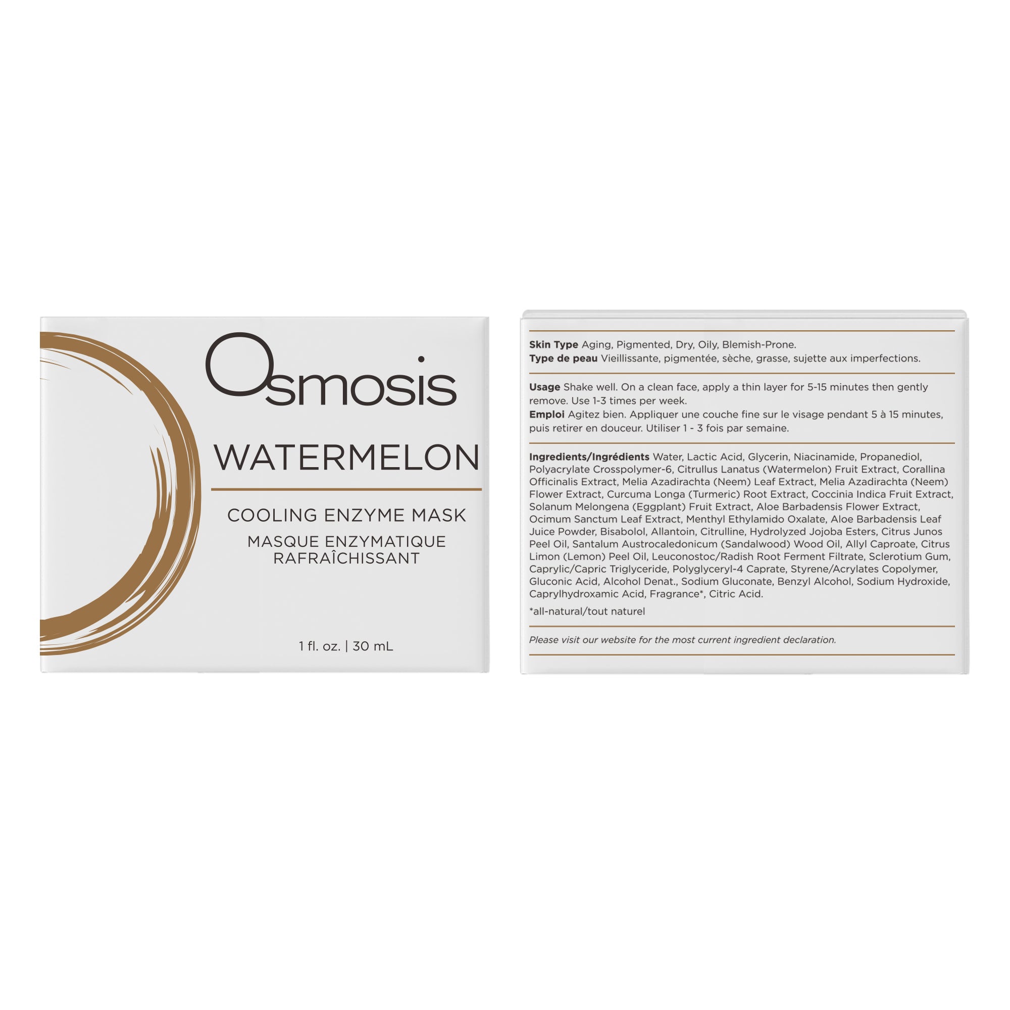 Osmosis Watermelon Cooling Enzyme Mask packaging on a white background