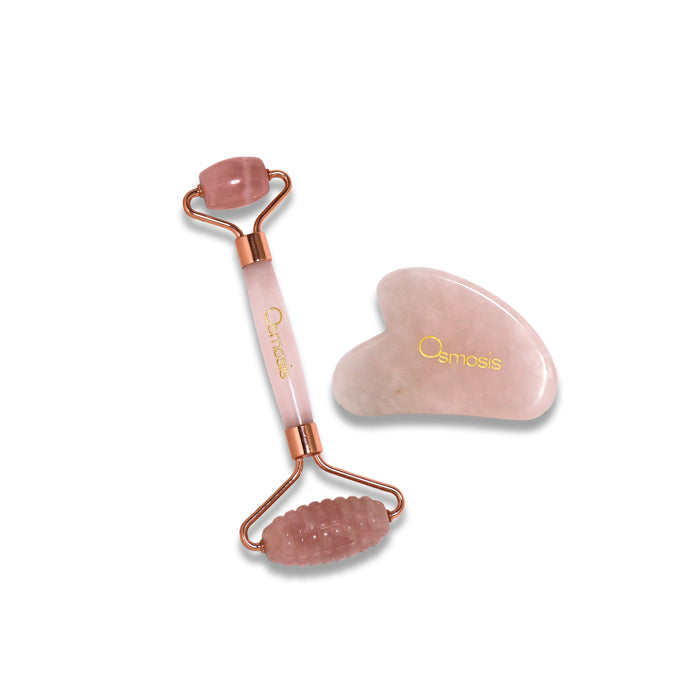 Rose Quartz Gua Sha & Roller Duo