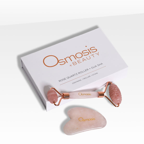 Rose Quartz Gua Sha Set & Facial Roller | Osmosis Beauty Rose Quartz Gua Sha Set & Facial Roller | Osmosis Beauty